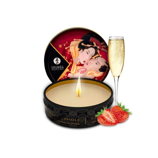 Mini Caress by Candelight Candela da Massaggio Fragola e Champagne 30ml - Candele - Shunga - 1