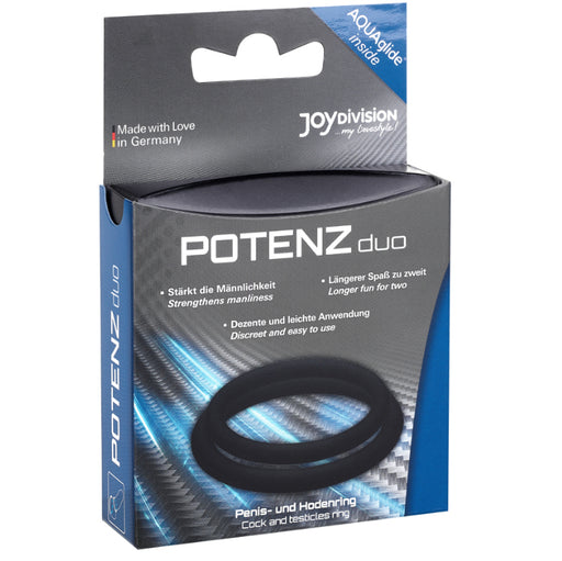 Duo Erection Enhancer Rings Taglia M Nero - Potenzduo - 2