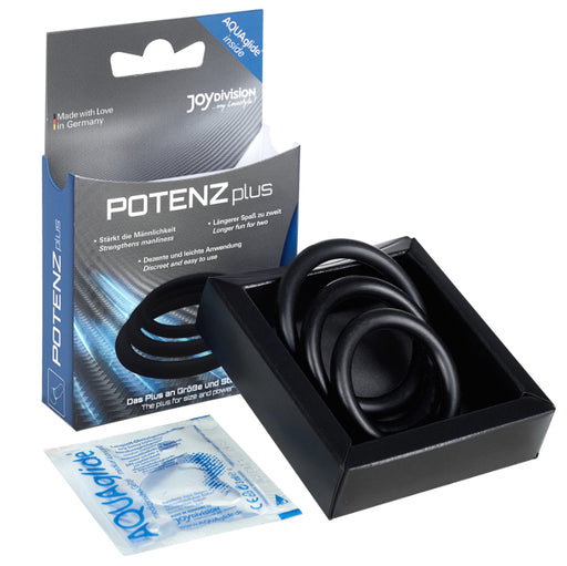 Kit 3 Duo Erection Enhancer Rings Taglia S, M, L Nero - Potenzduo - 1