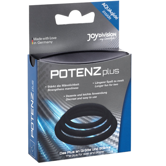 Kit 3 Duo Erection Enhancer Rings Taglia S, M, L Nero - Potenzduo - 2