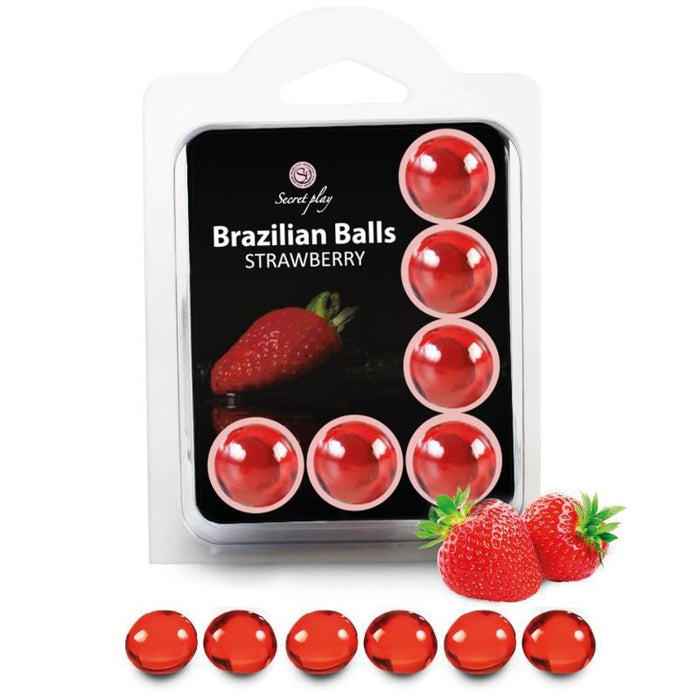 Set 6 Palline Lubrificanti Palline Brasiliane Fragole - Secretplay Cosmetic - Secret Play - 1
