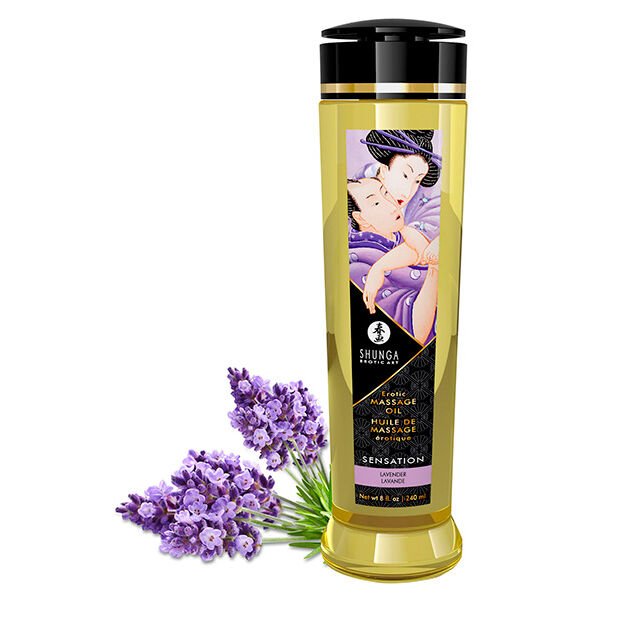 Olio da massaggio erotico alla lavanda Sensation - Oli - Shunga - 1