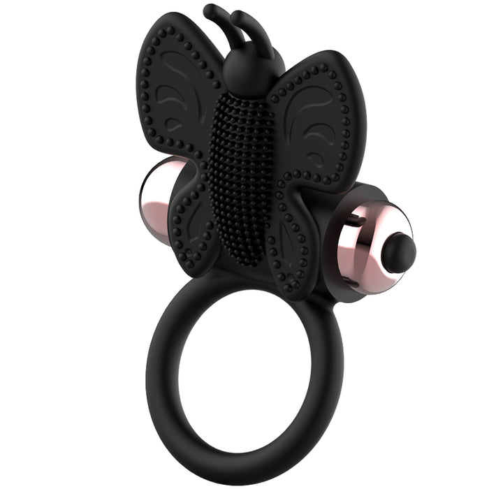 Anello Vibrante Farfalla Cock Ring Nero / Oro - Coquette - 6