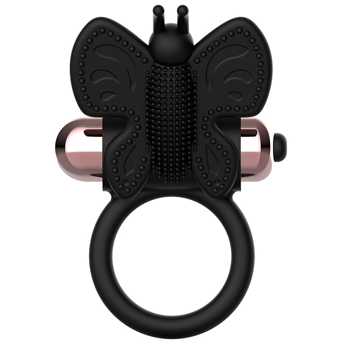 Anello Vibrante Farfalla Cock Ring Nero / Oro - Coquette - 7