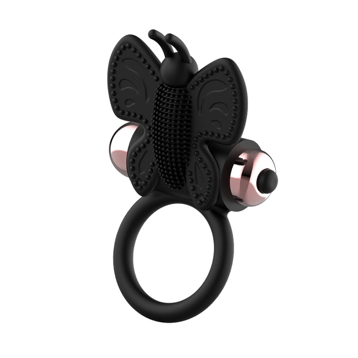 Anello Vibrante Farfalla Cock Ring Nero / Oro - Coquette - 8