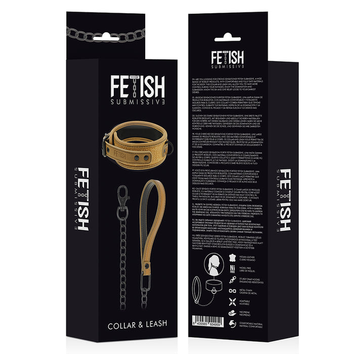 FETISH SOTTOMESSO COLLARE ORIGINALE CON CATENA - Fetish Fantasy Gold - 3