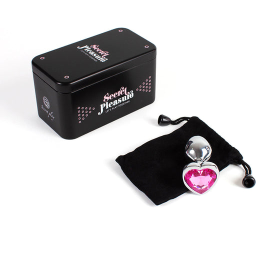 Secret Play - Metal Butt Plug Cuore Fucsia Taglia S 7 cm - Secret Play - 2