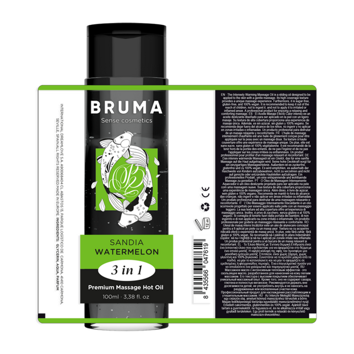 Olio per Massaggi Effetto Caldo - Gusto Anguria - Bruma - 2