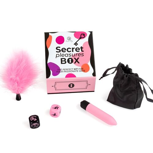 Scatola di piaceri per coppie con dadi, pallina vibrante e piumino - Secret Pleasures Box - Secret Play - 1