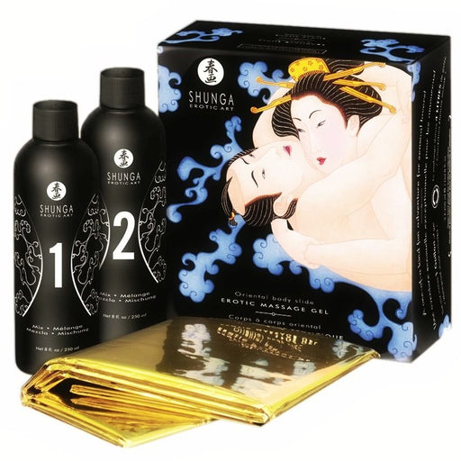 Gel da massaggio erotico orientale Corpo a corpo Frutti esotici - Kit - Shunga - 1