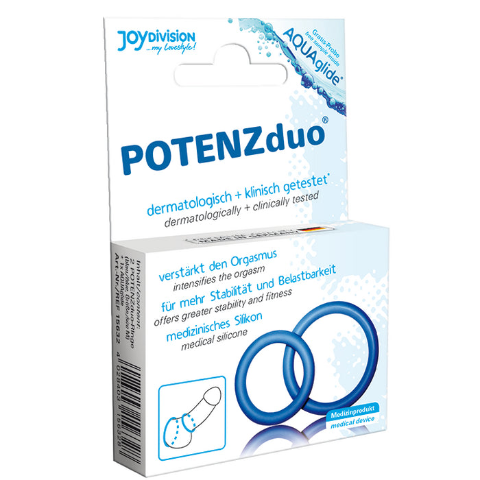 Duo Erection Enhancer Anelli Taglia M Blu - Potenzduo - 3