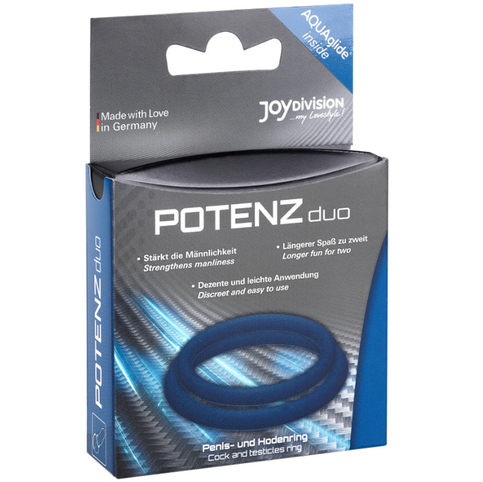 Duo Erection Enhancer Anelli Taglia M Blu - Potenzduo - 4