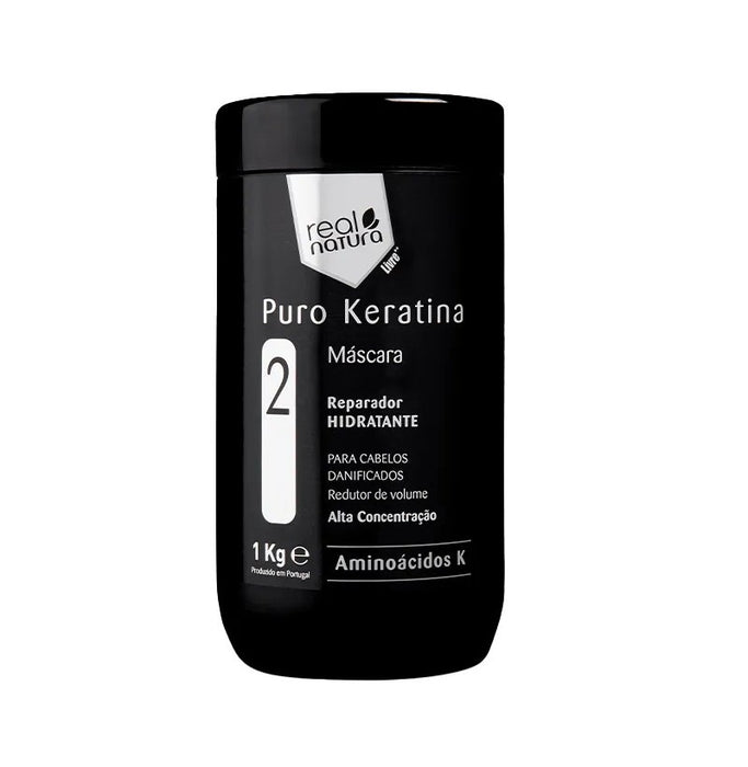 Maschera per capelli senza sale Pura Cheratina - Maschera senza sale Pura Cheratina da 1kg - Real Natura - 1
