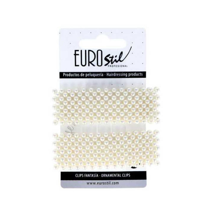 Rane d&#39;oro rettangolari con perle 2ud - Eurostil - 1