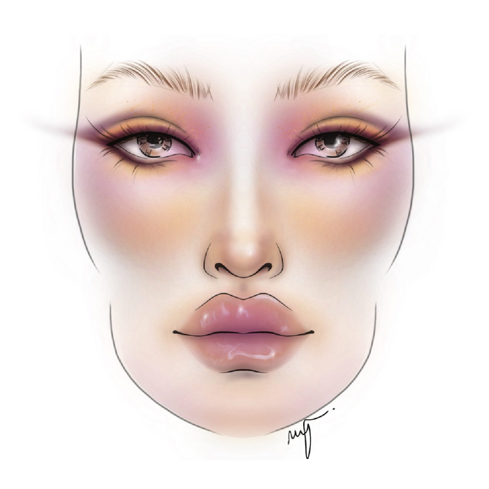 Face Chart PRO - Modello di viso per il trucco - Facechart - 2