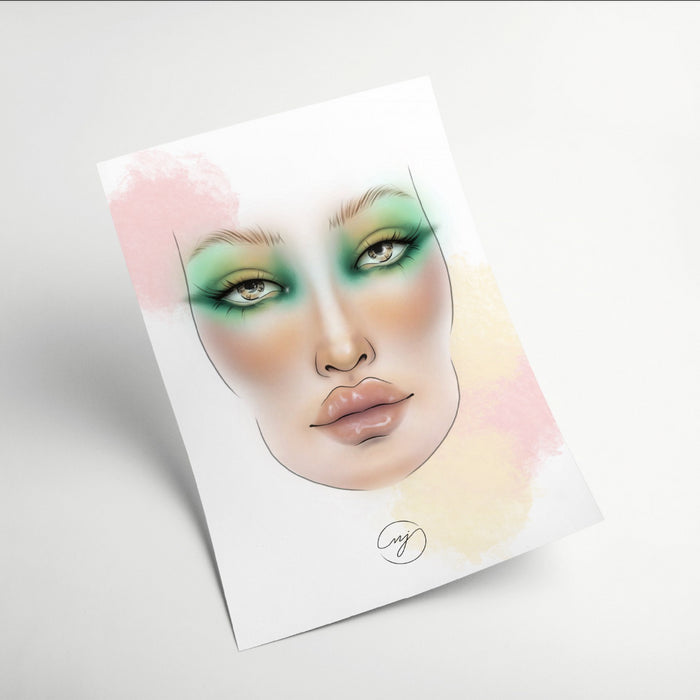 Face Chart PRO - Modello di viso per il trucco - Facechart - 3