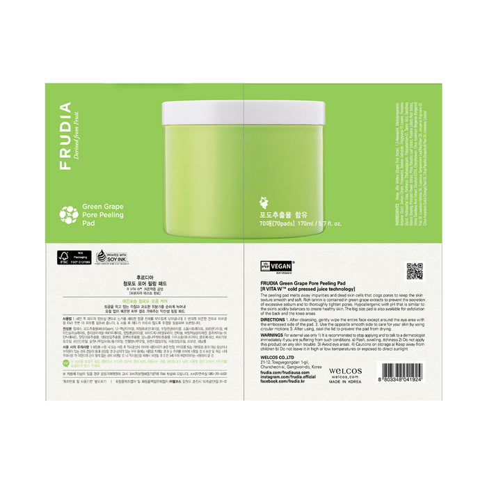 Tampone esfoliante per pori d&#39;uva verde - Frudia : 70 uds. - 1