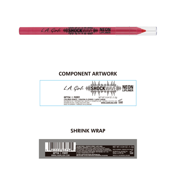 Matita per labbra al neon Shockwave - L.A. Girl : Fiery Red - 2