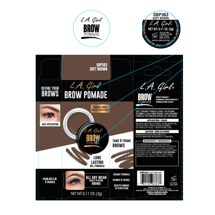 Pomata per sopracciglia - Brow Pomade - L.A. Girl : Soft Brown - 2
