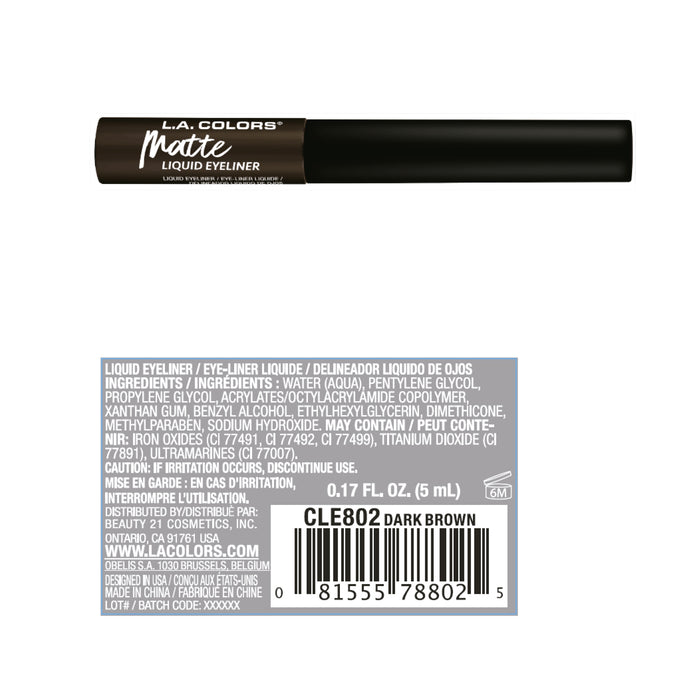 Eyeliner liquido - L.A. Colors : Dark Brown - 2