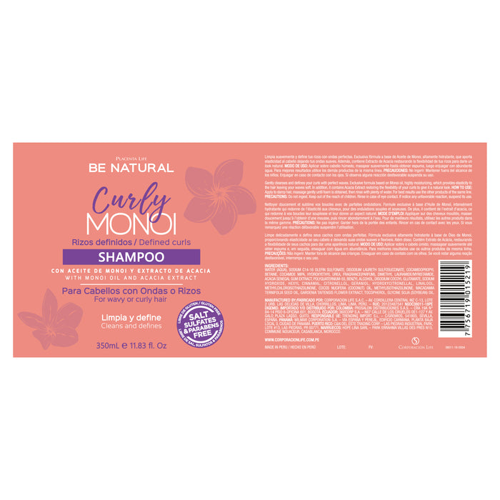 Definito Rizos Curly Monoi Shampoo 350ml - Be Natural - 2