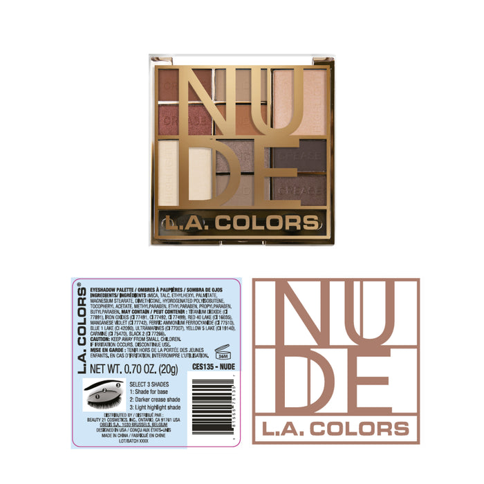 Palette di ombretti - Color Block - L.A. Colors : Color Block Eyeshadow - Nude - 2