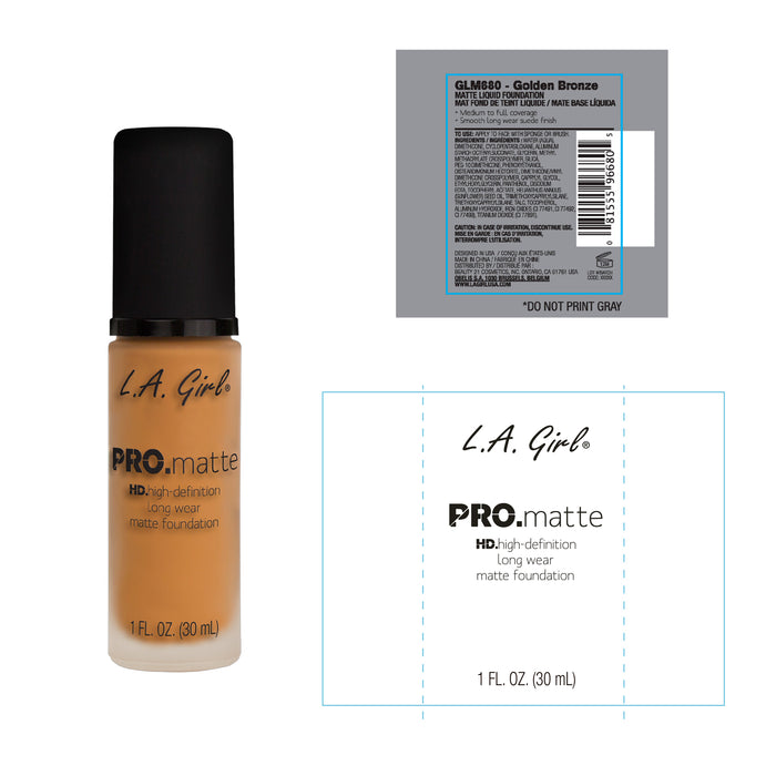 Fondotinta Pro Matte - L.A. Girl : Golden bronze - 2