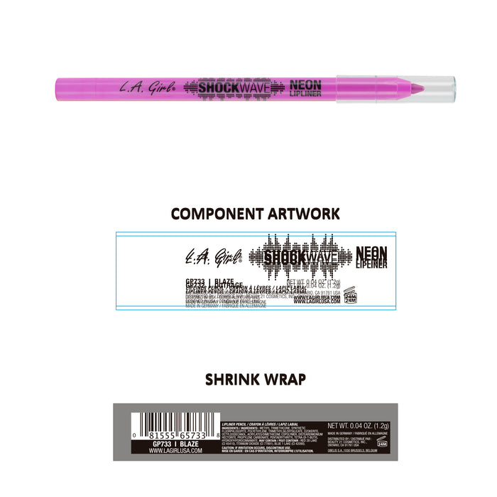 Matita per labbra al neon Shockwave - L.A. Girl : Blaze Fuchsia - 2