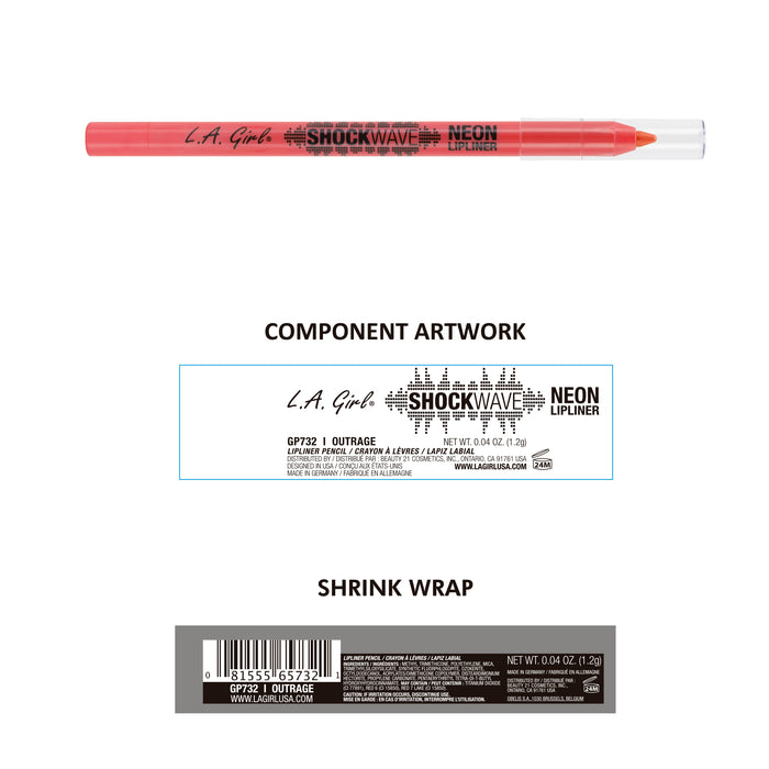 Matita per labbra al neon Shockwave - L.A. Girl : Outrage Coral - 2