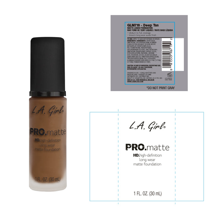 Fondotinta Pro Matte - L.A. Girl : Deep Tan - 2