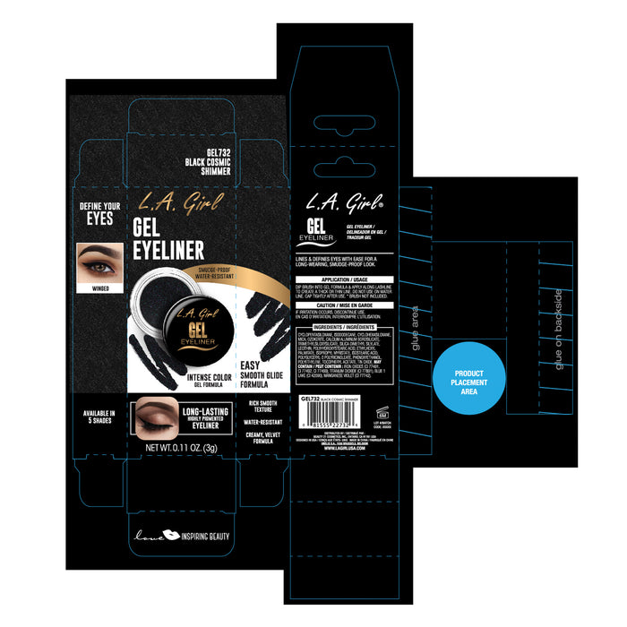 Kit eyeliner in gel - L.A. Girl : Black Cosmic Shimmer - 2