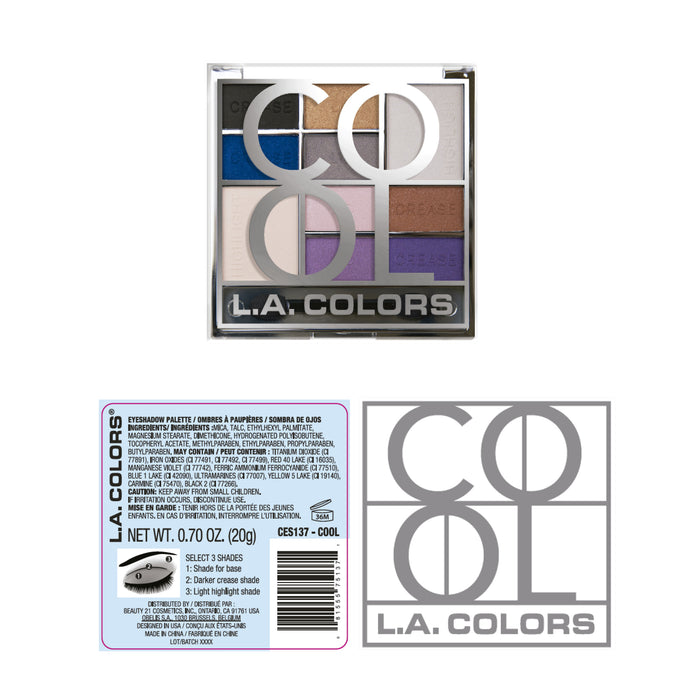 Palette di ombretti - Color Block - L.A. Colors : Color Block Eyeshadow - Cool Glam - 2