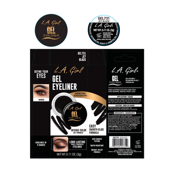 Kit eyeliner in gel - L.A. Girl : Jet Black - 1