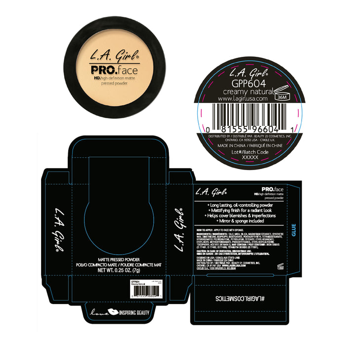Cipria Compatta - Pro Face Matte - L.A. Girl : Creamy Natural - 2