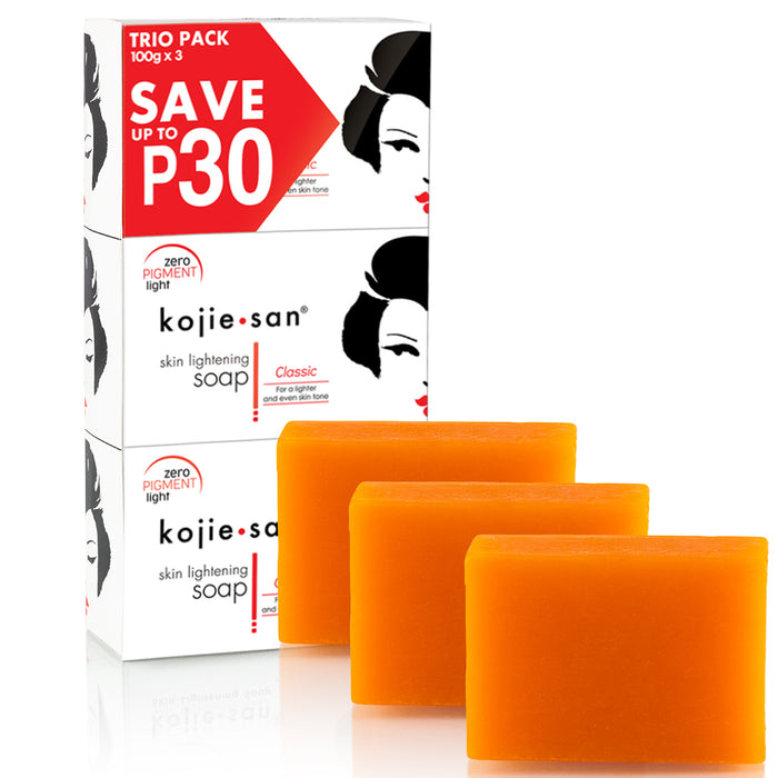 Saponette con acido Kojico per Schiarire la Pelle - Kojie San : 3x 100gr - 1