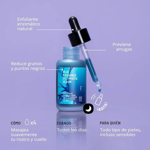 Siero Esfoliante con Acido Mandelico - Siero Enzimatico Blue Radiance - 30ml - Freshly Cosmetics - 2