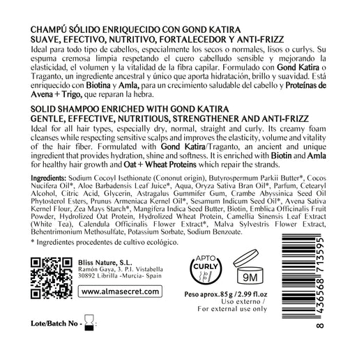 Shampoo Solido Katira 85gr - Alma Secret - 2