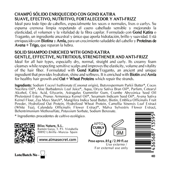 Shampoo Solido Katira 85gr - Alma Secret - 2