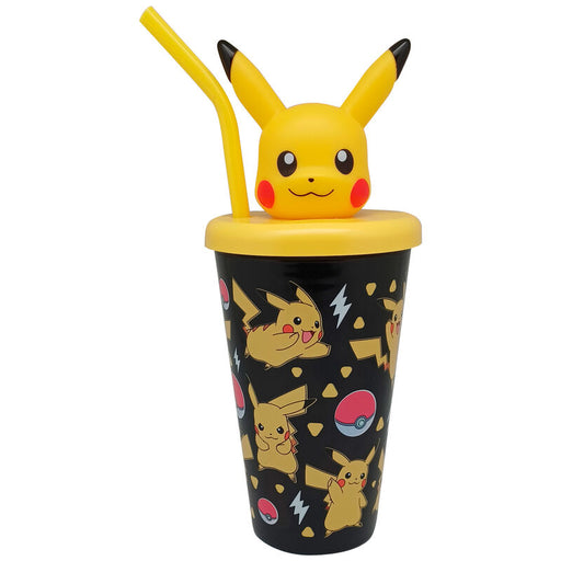 Bicchiere con cannuccia Topper 3D Pikachu Pokemon 500ml - Kids Licensing - 1