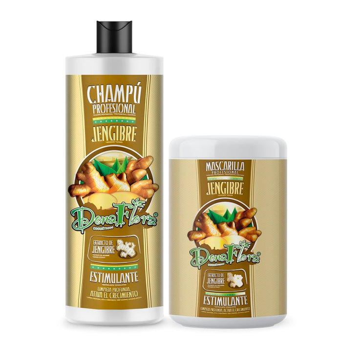 Pacco Zenzero: Shampoo 1000 ml + Maschera per Capelli 1000 ml