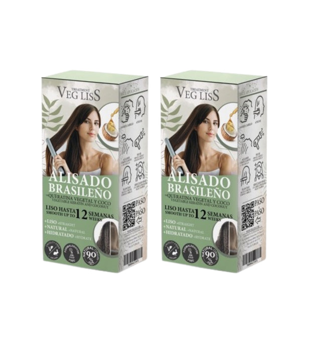Pacchetto Due Lisciature Brasiliane con Cheratina Vegetale e Cocco - Vegliss - 1