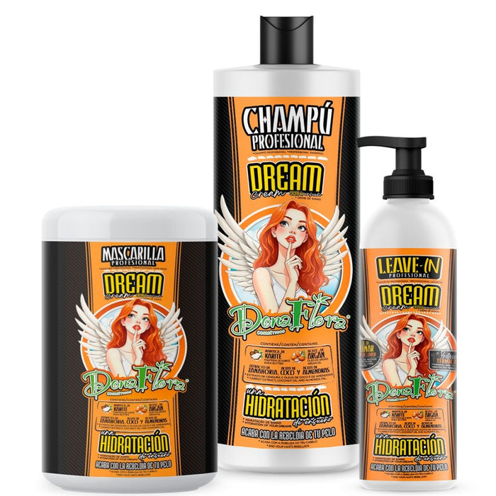 Pacco Cream Dream: Shampoo 1000ml + Maschera 100ml + Leave-In 500ml - Dona Flora - 1