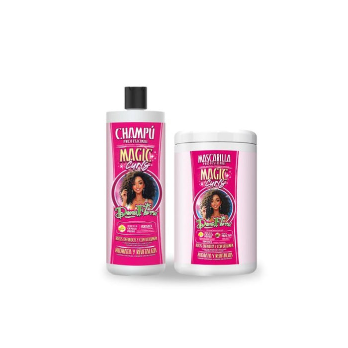 Pack Magic Curls: Shampoo 1000ml + Maschera per capelli 1000ml - Dona Flora - 1