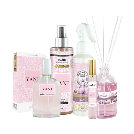 Pacchetto Yani (profumo 90ml + profumo 33ml + body mist + spray deodorante per ambienti + mikado) - Prady - 1