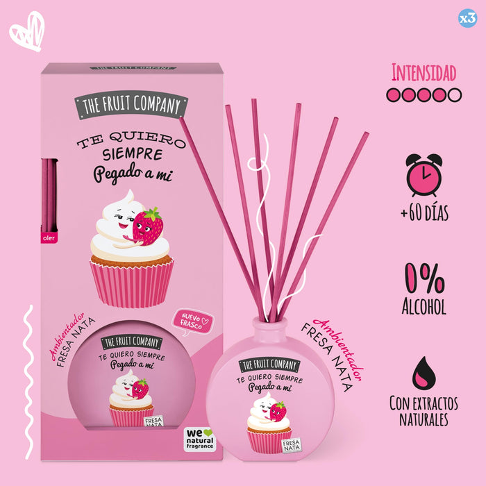 Pacco 3x - Diffusore Mikado 40 ml - Fragola Panna - The Fruit Company - The Fruit Company - 3