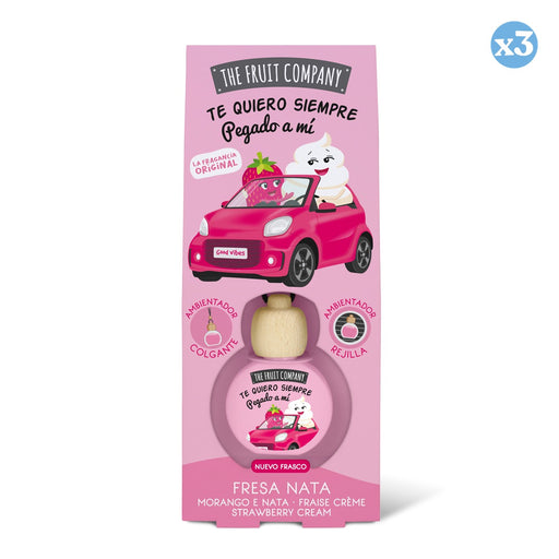 Confezione da 3 - Deodorante per Auto 6,5 ml - Fragola Panna - The Fruit Company - The Fruit Company - 1