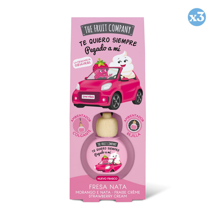 Confezione da 3 - Deodorante per Auto 6,5 ml - Fragola Panna - The Fruit Company - The Fruit Company - 1