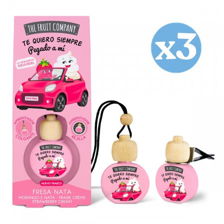 Confezione da 3 - Deodorante per Auto 6,5 ml - Fragola Panna - The Fruit Company - The Fruit Company - 2