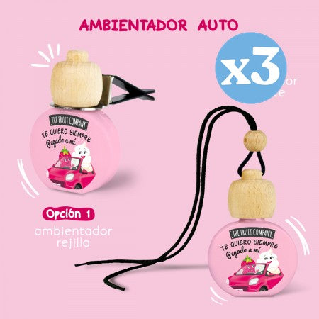 Confezione da 3 - Deodorante per Auto 6,5 ml - Fragola Panna - The Fruit Company - The Fruit Company - 3
