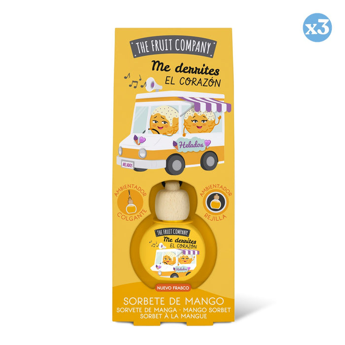 Confezione da 3 - Profumatore per auto 6,5 ml - Sorbetto di Mango - The Fruit Company - The Fruit Company - 1